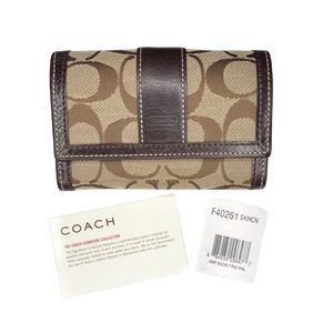 NWT Coach Signature Canvas/Leather Wallet